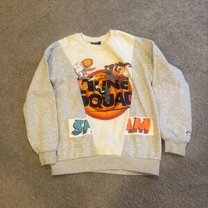 Forever 21 Tune Squad Gray and White Sweater